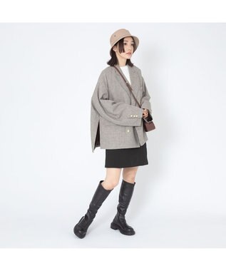 林八百吉商店 un chapeau  エコレザーバケットハット ベージュ