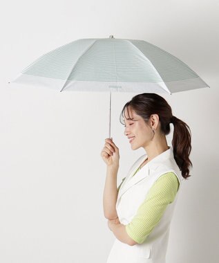 MOONBAT 【フワクール生地使用/軽量】MACKINTOSH PHILOSOPHY 遮光 晴雨兼用 折りたたみ日傘 ボーダー