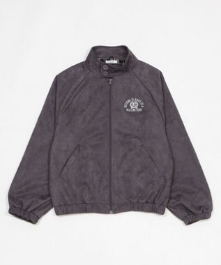 WEGO 【ユニセックス着用ITEM/MLサイズ展開】フェイクスウェードロゴスウィングトップ ブラック中濃色