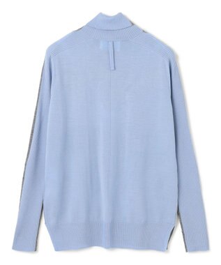 BEIGE， 【洗える】LA MONNAIE / タートルネックニット Md Gray × Sax