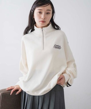 WEGO ラインハーフジップBIGスウェット オフホワイト