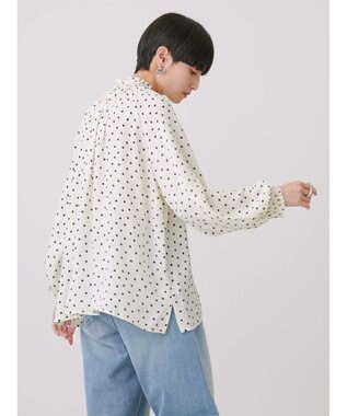 AMERICAN HOLIC ギャザーラグランサテンブラウス Dot