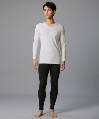 WACOAL MEN WACOAL MEN あったかインナー Vネック 8分袖 綿100％ 保温性 やわらかさが続く 静電気が起こりにくい 毛玉になりにくい 後裾長め設計 インナー WL6103 /ワコールメン アイボリー