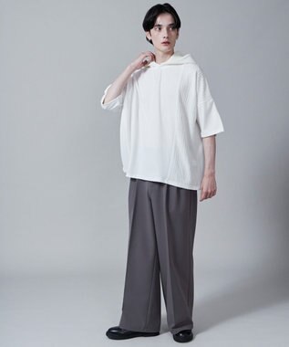 WEGO ジオメトリックブロックフードT(S) ホワイト