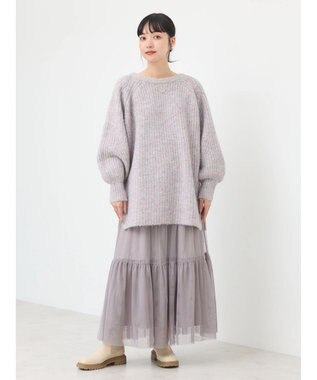 earth music&ecology ふわふわメランジチュニック Lavender