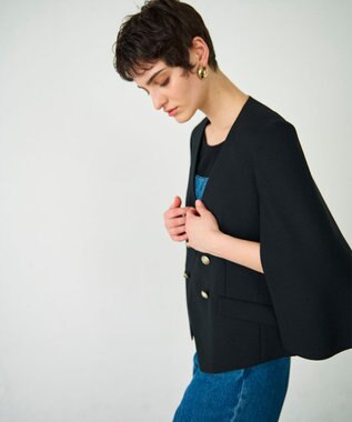 GRACE CONTINENTAL ケープスリーブジャケット ブラック