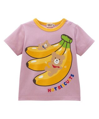 MIKI HOUSE HOT BISCUITS 【80-120cm】 フルーツモチーフ 半袖Tシャツ パープル