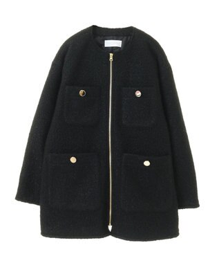 Green Parks ノーカラーＺＩＰジャコット Black