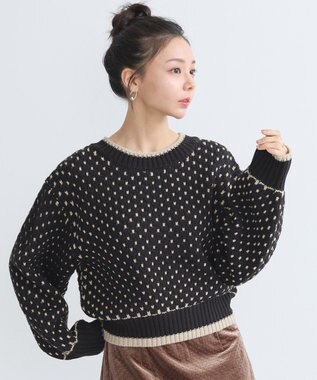 earth music&ecology ポコポコジャガードニットプルオーバー