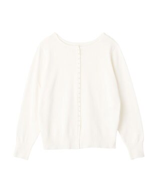 Green Parks パール調ボタン付き２ＷＡＹニットプルオーバー Off White