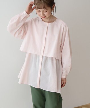 AMERICAN HOLIC サッカーティアードロングブラウス Pink