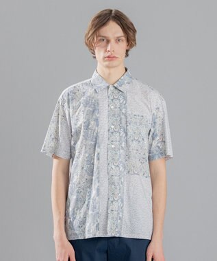 JOSEPH HOMME 【LIBERTY】 パッチワークリバティ 半袖シャツ ホワイト系3