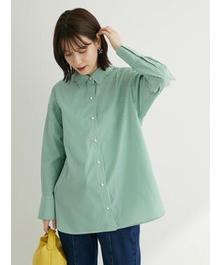 Green Parks ・ＥＬＥＮＣＡＲＥ　ＤＵＥ　パールボタンシャツチュニック Green