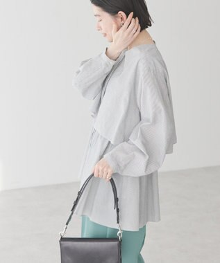 AMERICAN HOLIC サッカーティアードロングブラウス Stripe