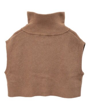 earth music&ecology ＳＥＴ２点ＺＩＰベスト＋ニットワンピース Camel