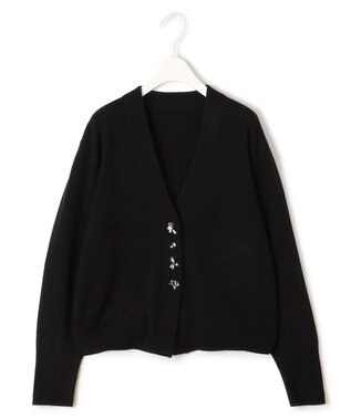 ICB 【洗える】 ジュエルニットカーディガン ブラック系