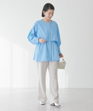 AMERICAN HOLIC サッカーティアードロングブラウス Blue