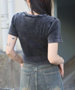 WEGO ヴィンテージウォッシュグラフィックリブT 柄3