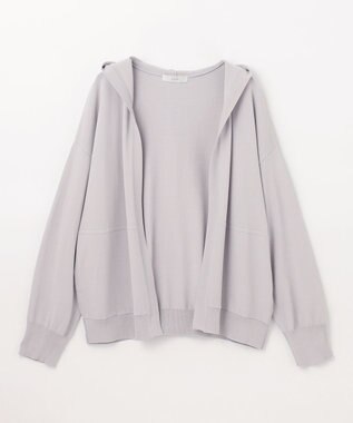 ANY ニットフーディーカーディガン ライトグレー