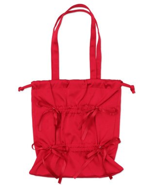 WEGO ドロストリボンギャザートート レッド