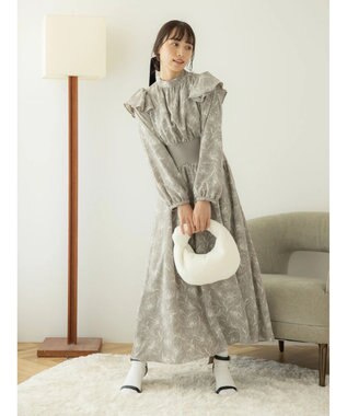 earth music&ecology リブドッキングフラワーワンピース Mocha