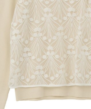 YECCA VECCA 【2点SET】刺繍レースキャミセットハイネックニット Ivory