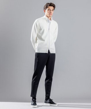 JOSEPH HOMME 【イージーケア】 ヴィスコースリンクス　ジップアップカーディガン ホワイト系