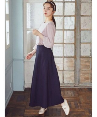 earth music&ecology すきな丈フレアスカート Navy
