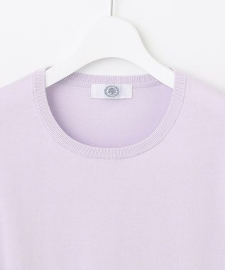 J.PRESS LADIES 【洗える】 BASIC HI-COTTON クルーネック ニット ふじ色系