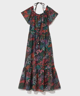 GRACE CONTINENTAL ボタニカルプリントワンピース ブラック