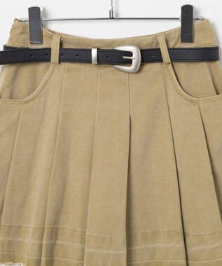 WEGO ベルトツキプリーツスカパン ベージュ