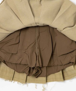 WEGO ベルトツキプリーツスカパン ベージュ