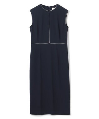 BEIGE， 【L-size】CINDY / クルーネックドレス Navy × White