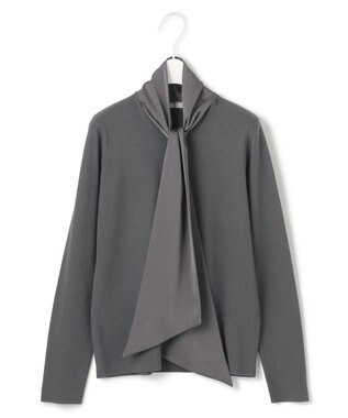 ICB 【洗える】 クロスコンビ ボウタイニット チャコール系