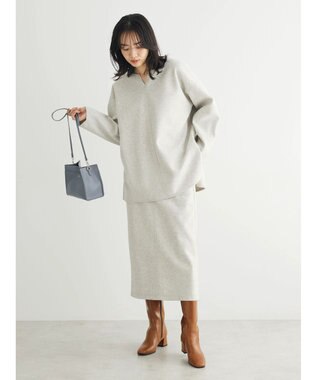 Green Parks 圧縮ポンチキーネックチュニック Ivory