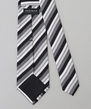 GOTAIRIKU 【WEAR BLACK】フォーマル用_ストライプ ネクタイ ブラック系1