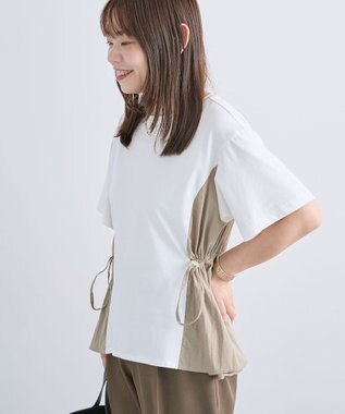 Green Parks 異素材ドッキングプルオーバー White