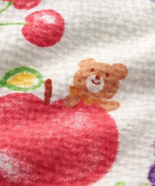 MIKI HOUSE HOT BISCUITS 【ビーンズ×フルーツシリーズ】【70-110cm】5分丈オーバーオール アイボリー