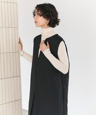 #Newans 【洗濯機可】キーネックジャンパースカート ブラック