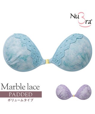 BRADELIS New York 【NuBra / ボリュームアップ】パテッドヌーブラ マーブルレース アッシュブルー