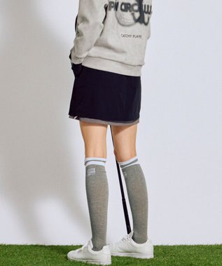 PW CIRCULUS 【蓄熱裏地】【WOMEN】バイカラースカート ゴルフウェア レディース ブラック系