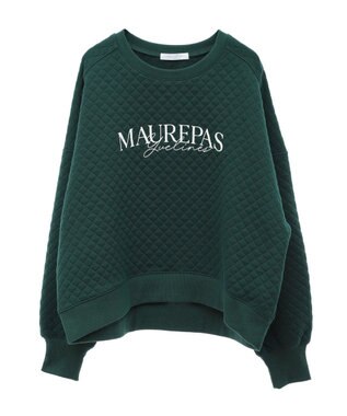 Green Parks ショート丈キルトロゴプルオーバー Green