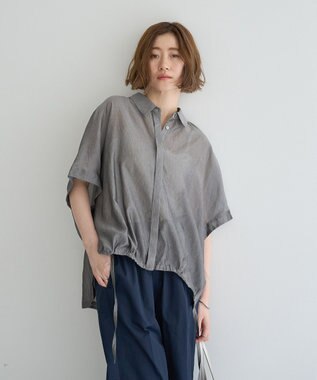 YECCA VECCA サイドスリットドロストシャツ Gray