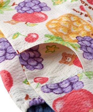 MIKI HOUSE HOT BISCUITS 【ビーンズ×フルーツシリーズ】【70-110cm】5分丈オーバーオール アイボリー