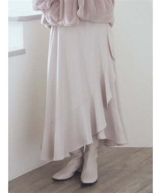 earth music&ecology ラッフルフリルイレヘムスカート Beige