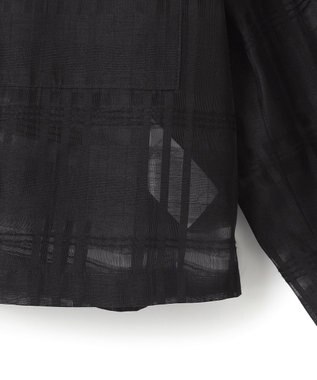 ICB 【洗える】シアードビーチェックブルゾン ブラック系チェック