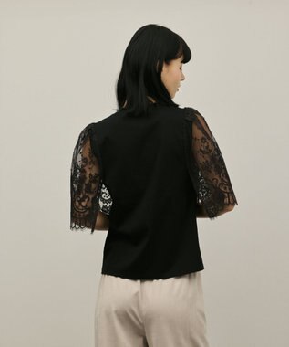 GRACE CONTINENTAL レースフレアカットトップ ブラック