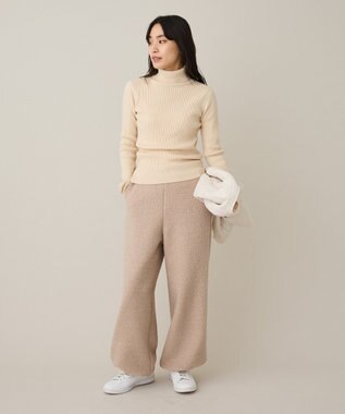 CRAFT STANDARD BOUTIQUE ブークレ風カットソーパンツ Beige