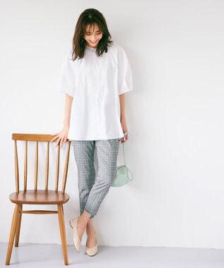 ANY 【ウエストゴム/ストレッチ】大人の７daysデイリーパンツ グレンチェック