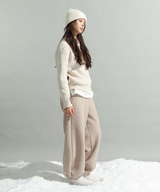 CRAFT STANDARD BOUTIQUE ブークレ風カットソーパンツ Beige